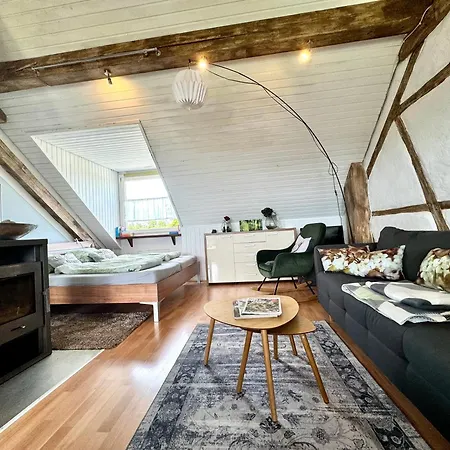 Hof Vierzehnender Im Hohen Venn - 70qm Fachwerk-studio - Grosses Wohn-schlafzimmer Mit Dachterrasse Und Kaminofen - Separate Kueche - Perfekt Fuer Paare - - Eifel - Hunde Willkommen - Islandpferde דירה מונשאו