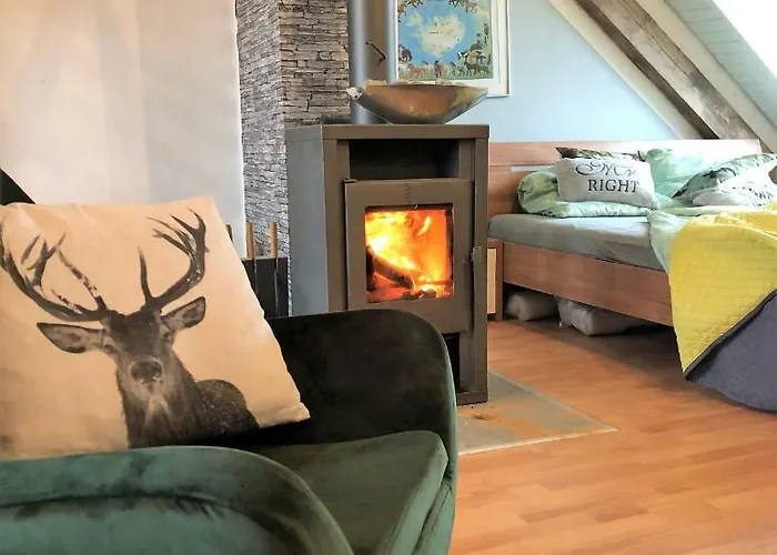 公寓 Hof Vierzehnender Im Hohen Venn - 70qm Fachwerk-studio - Grosses Wohn-schlafzimmer Mit Dachterrasse Und Kaminofen - Separate Kueche - Perfekt Fuer Paare - - Eifel - Hunde Willkommen - Islandpferde *